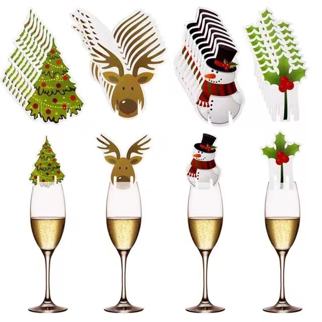 10PCS Christmas Cup Card Santa - Cocktail Recipe Book ulasan dan harga