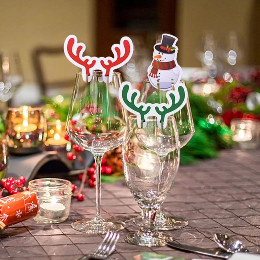 10PCS Christmas Cup Card Santa - Cocktail Recipe Book ulasan dan harga