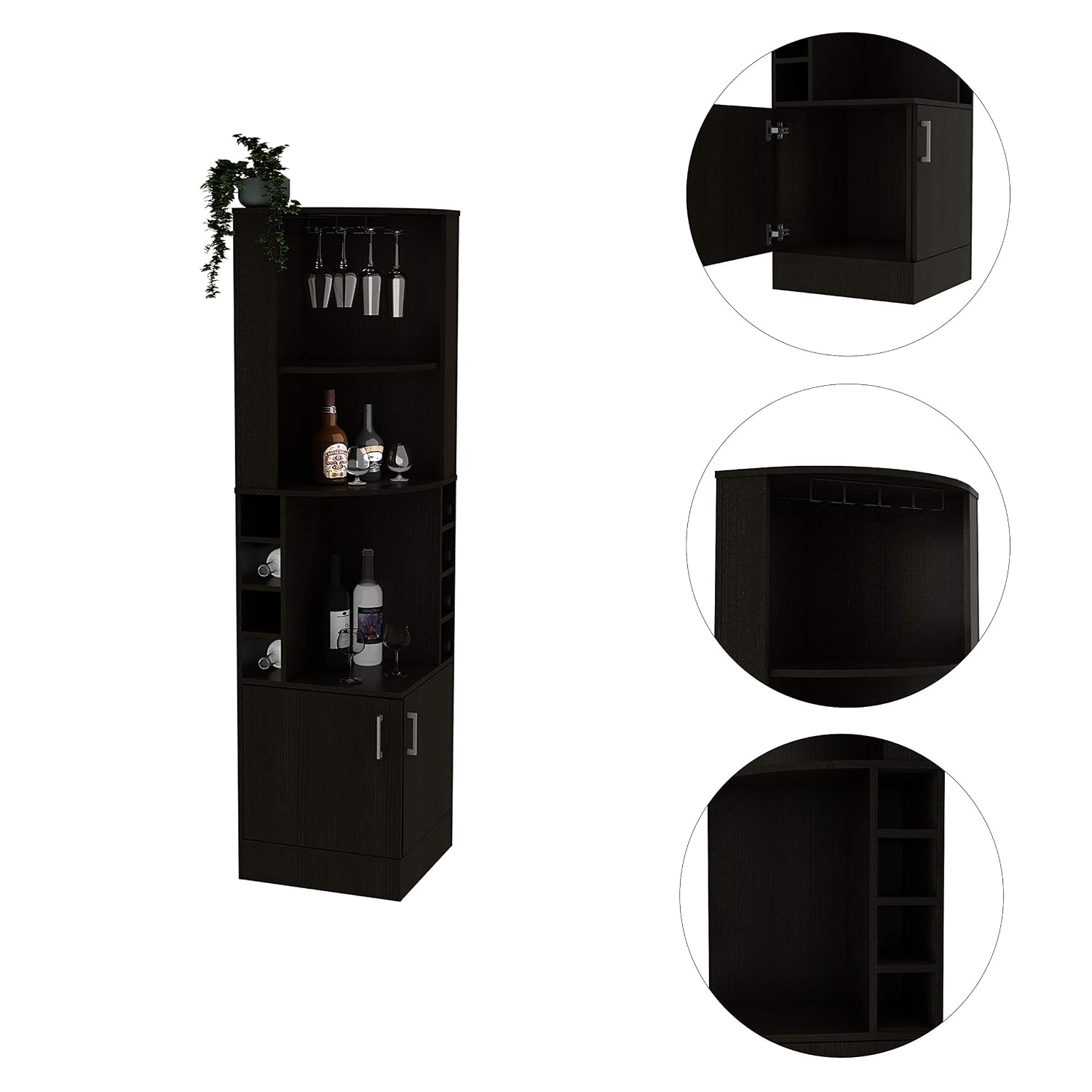 Corner Bar Cabinet with 2 Shel - Home Bar Shelves ulasan dan harga