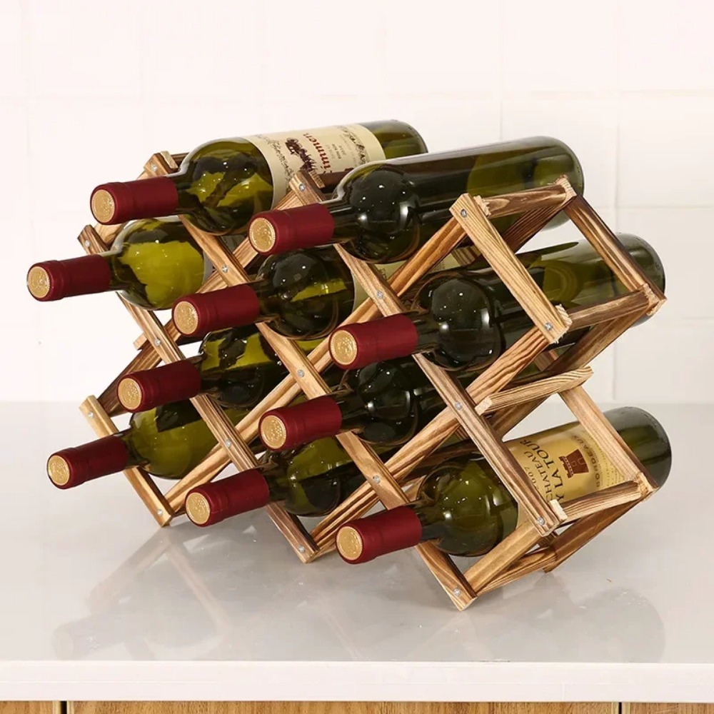 Collapsible Wooden Wine Rack B - Home Bar Shelves ulasan dan harga