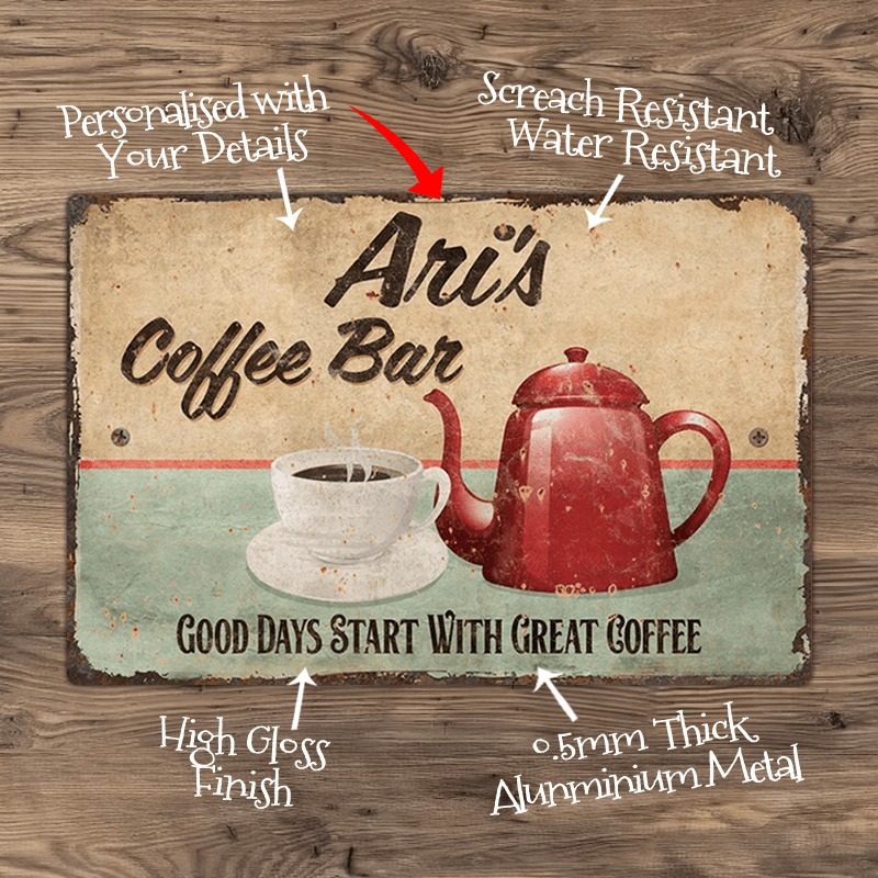 CIFbuy Custom Text Metal Coffe - Home Bar Signs ulasan dan harga