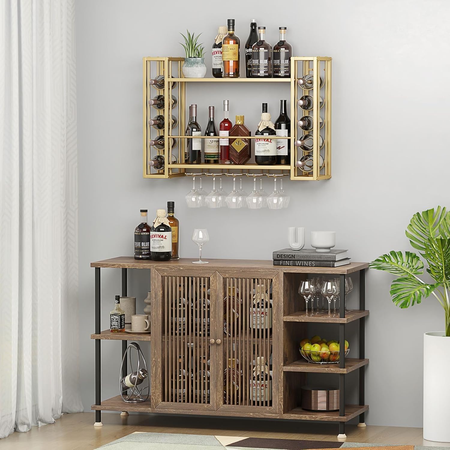 Wall Mounted Wine Rack, Wine R - Home Bar Shelves ulasan dan harga