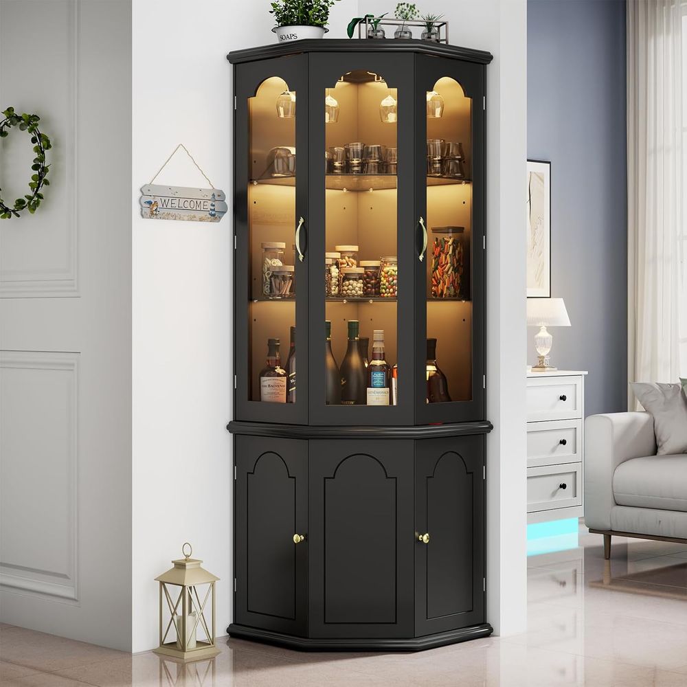 Illuminated Bar Cabinet with T - Home Bar Shelves ulasan dan harga
