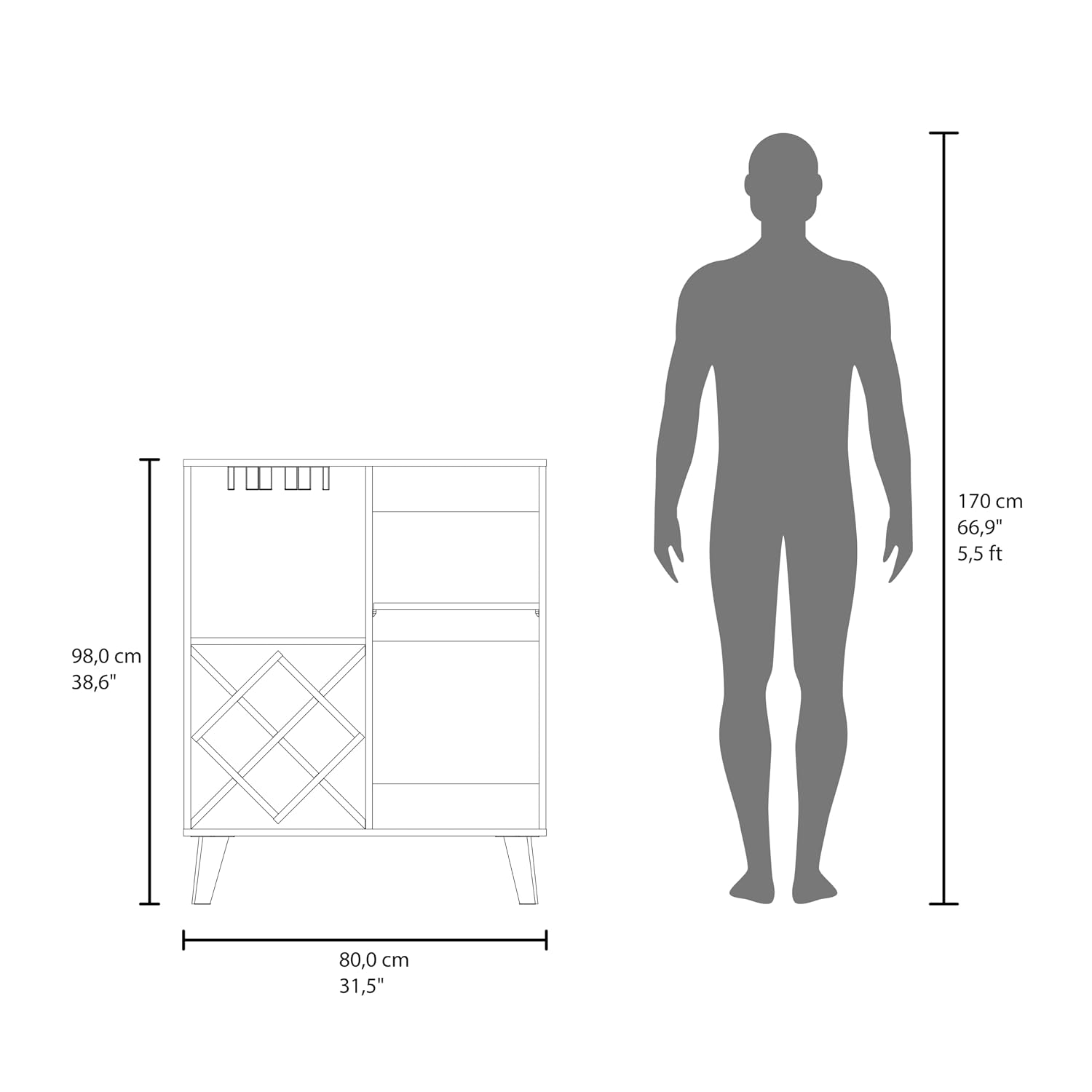 Oak Blue Bar Cabinet 4 Shelves - Home Bar Shelves ulasan dan harga